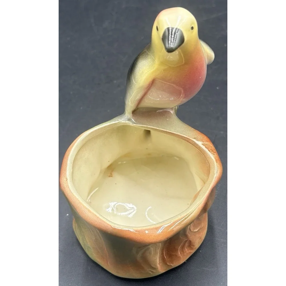 Lot of 5 Vtg Bird Figurine Planters Vases With Fully Painted Beaks